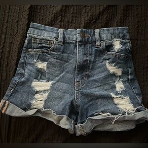 Aeropostale Blue Distressed Jean Shorts